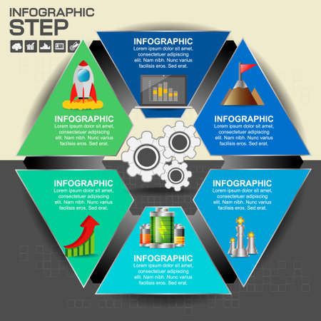 Vector circle business concepts with icons / can use for infographic/loop business report or plan / modern template / education template / business brochure / system diagramのイラスト素材