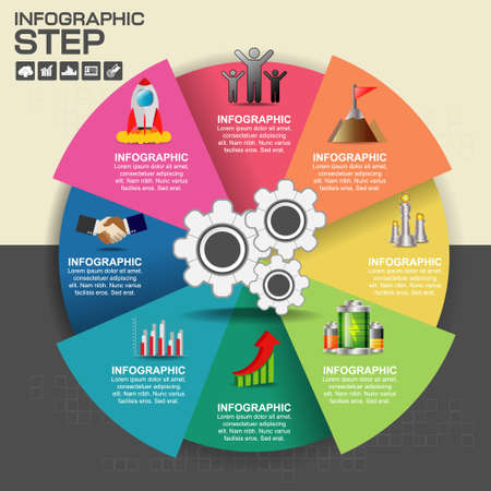 Vector circle business concepts with icons / can use for infographic/loop business report or plan / modern template / education template / business brochure / system diagramのイラスト素材