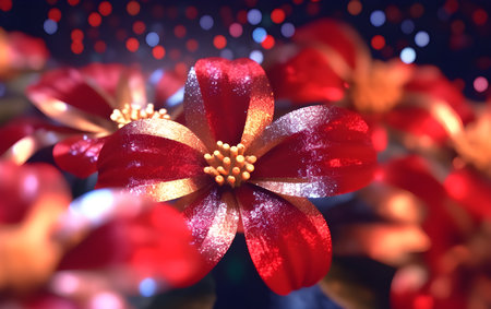 Colorful flowers with bokeh background Generative AIの素材