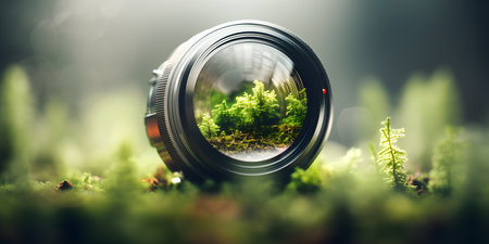 View of the trees through a photographic lens. Environment concept.の素材