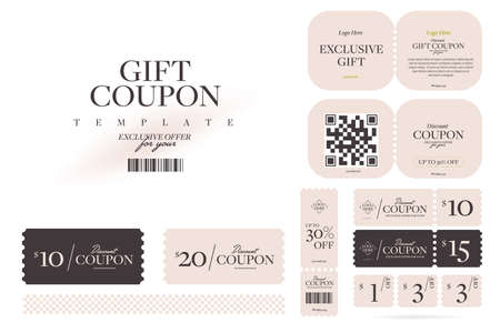 Vintage discount gift coupon with exclusive gift setのイラスト素材