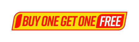 Buy one get one free give bonus marketing bogo template tagのイラスト素材