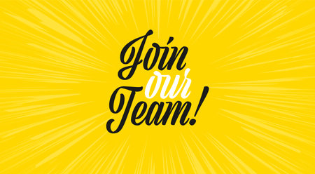 Join our team trendy advertising background. Open recruitment and job vacancy creative ad poster template. recruitment agency project for human resources searching vector illustrationのイラスト素材