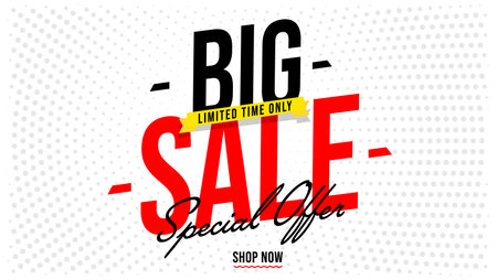 Limited time big sale super offer banner or poster template. Special clearance discount for business, online market place, shop website and advertisement design vector illustrationのイラスト素材
