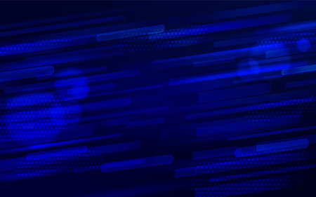 Abstract tech background with creative futuristic design. Digital image of dynamic blue light rays stripe line. Minimal vibrant color business card, poster backdrop with copy space vector illustrationのイラスト素材