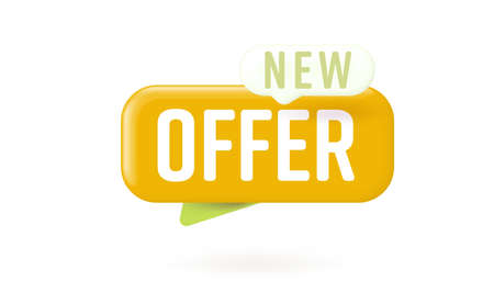 New offer sticker label for sale promotion advertisement. Badge template with special commerce...
