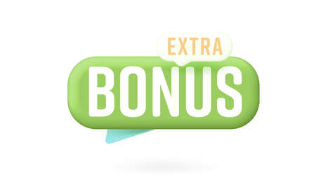 Extra bonus sale sticker label speech bubble color design. Gift and present for customer advertisement during marketing promotion campaign vector illustration isolated on white backgroundのイラスト素材
