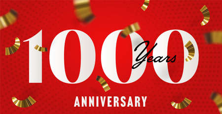 1000 year anniversary template for business company birthday. 1000 years happy jubilee banner background vector illustrationのイラスト素材