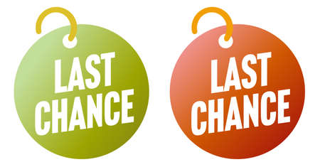 Last chance promotion product tag set. Sale badge on ring for marketing campaign offering final discount vector illustration isolated on white backgroundのイラスト素材