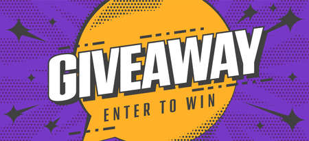 Giveaway time promotion banner template. Advertising poster for social media promotion vector...