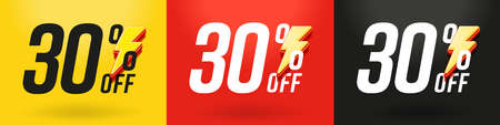Special flash sale with 30 percent price off. Sticker, banner, label or badge design template vector...