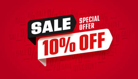 Ten percent off sale special offer banner design for marketing promotionのイラスト素材