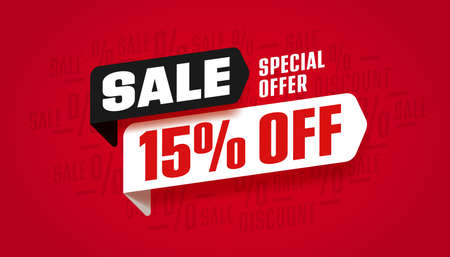 Fifteen percent off sale special offer poster design for event promotionのイラスト素材