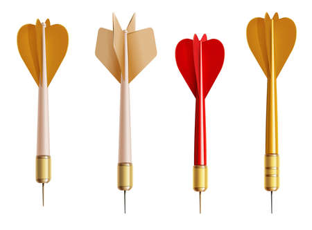 Dart arrow. Competition game, goal achievement, business opportunity or target strategy concept. Realistic vector illustration design isolated on white backgroundのイラスト素材