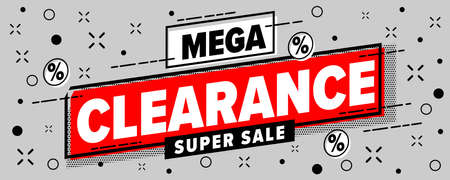 Mega clearance super sale marketing promotion poster templateのイラスト素材