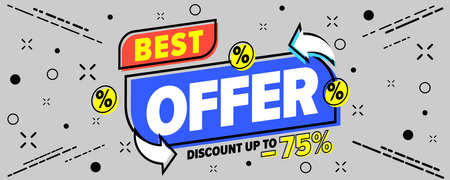 Best offer discount up to seventy five percent sale vintage bannerのイラスト素材