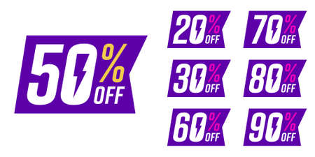 Discount advertising purple stickers collection