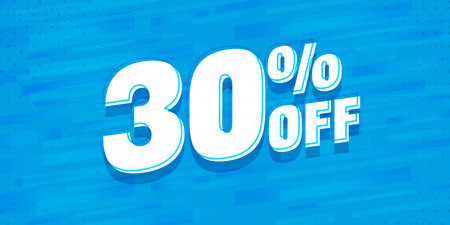 30 percent off sale banner marketing template. Price clearance promotion. Discount for economy shopping vector illustration. Sale banner for online marketing campaignのイラスト素材
