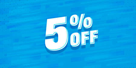 5 percent off discount banner template. Price clearance promotion. Special offer advertisement vector illustration. Sale banner for commercial campaign in social mediaのイラスト素材