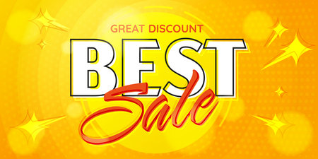 Best sale banner template vector illustration. Great discount promotion. Best sale special offer advertisement. Price clearance announcement for social media retail shopのイラスト素材