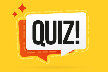 Quiz concept. Info banner template. Speech bubble with web quiz quest announcement vector illustration. Intellectual game advertisementのイラスト素材