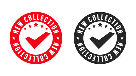 Sale sticker set for new collection promotion. Special offer for new arrival product. Retail badge label for fashion shop store and social media marketplace vector illustration isolated on white backgroundのイラスト素材