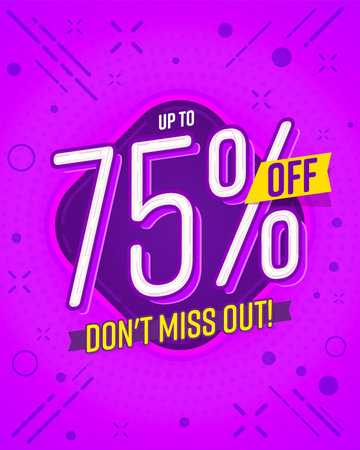 Up to 70 percent sale discount. Special offer for customer. Sale banner, marketing poster or advertising flyer with wholesale promotion vector illustrationのイラスト素材