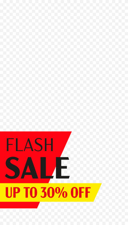 Stories template. Flash sale up to 30 percent off. Special offer promotion. Mobile app screen backdrop with sale discount advertising. Social media story mockup. Sale template vector illustrationのイラスト素材
