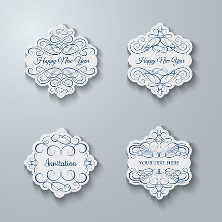 Blank frame and label setのイラスト素材