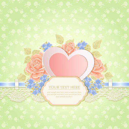 Greeting card. Vintage background with lace.のイラスト素材