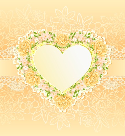 Greeting card with heart shape. invitation templateのイラスト素材