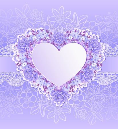 Greeting card with heart shape. invitation templateのイラスト素材