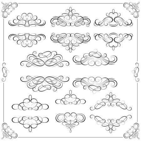 Vector set - calligraphic design elementsのイラスト素材