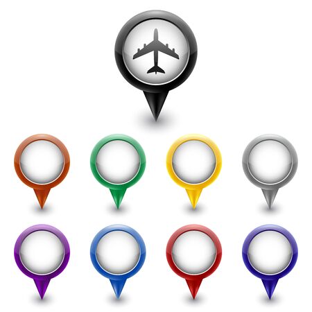 Colorful map markersのイラスト素材