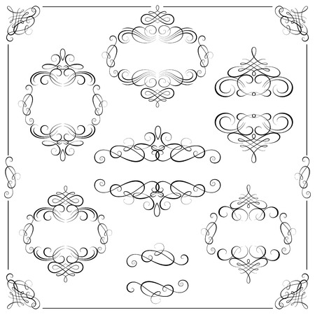 Vector set - calligraphic design elementsのイラスト素材