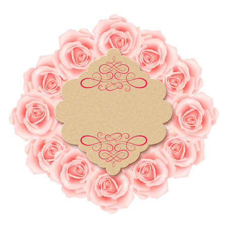 Greeting card with rosesのイラスト素材