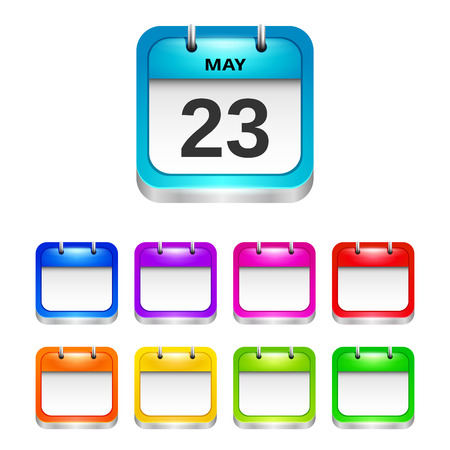Calendar icons set. Vector illustrationのイラスト素材