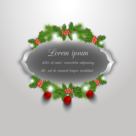 Christmas vector greeting and invitation card. Christmas backgroundのイラスト素材