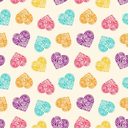 Abstract background with hearts. Vector seamless patternのイラスト素材