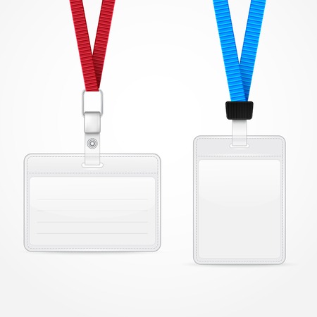 Lanyard with Tag Badge Holder. Vector Illustration. EPS10のイラスト素材