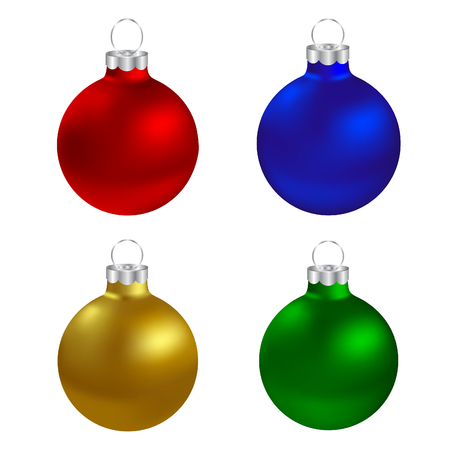 Set of Christmas balls on white. Vector illustrationのイラスト素材