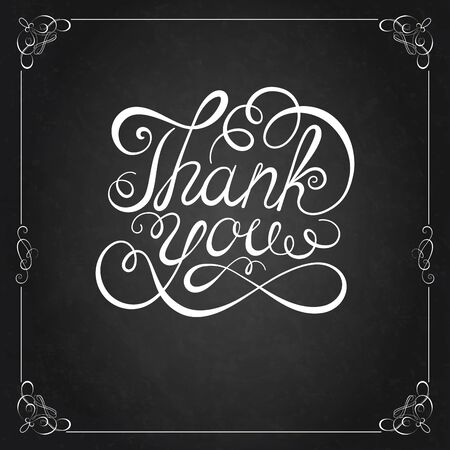 THANK YOU Hand lettering. Handmade calligraphy, Vectorのイラスト素材