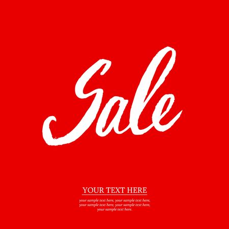 Sale Hand lettering Design Template. Typography Vector Background. Handmade calligraphy.のイラスト素材