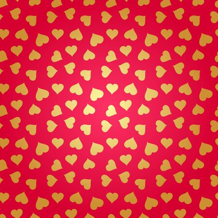 Abstract background with golden hearts. Vector seamless patternのイラスト素材