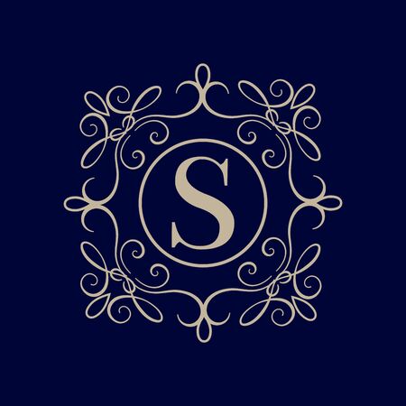 Elegant monogram design template. Wedding monogram.のイラスト素材