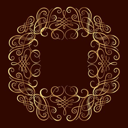 Ornament element, vintage frame design. Template for greeting cards, invitations, menus, labels.のイラスト素材