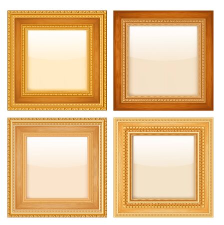 Set of golden vintage frames.のイラスト素材