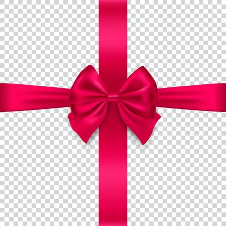 Red Silk  bow and ribbon isolated on transparent backgroundのイラスト素材