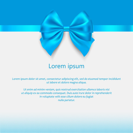 Vector Greeting Card Design with a Bow and ribbon. Holiday background, invitation template.のイラスト素材