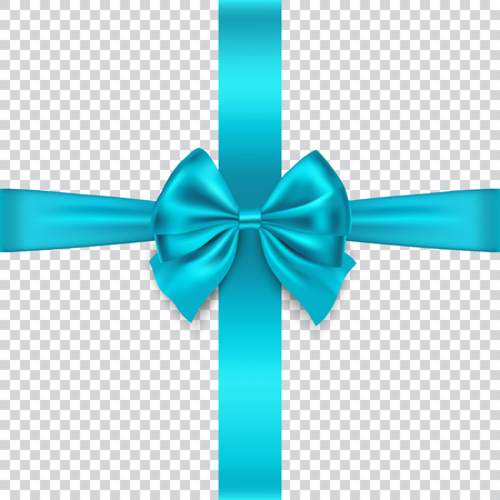 Silk bow and ribbon isolated on transparent background, vector illustrationのイラスト素材